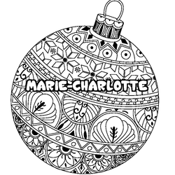 Coloraci&oacute;n del nombre MARIE-CHARLOTTE - decorado bola de Navidad