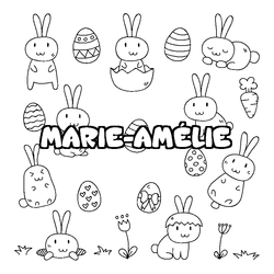 Coloraci&oacute;n del nombre MARIE-AM&Eacute;LIE - decorado Pascua