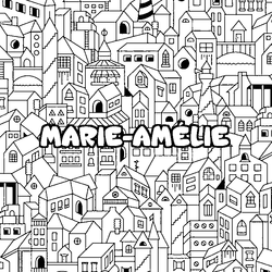 Coloraci&oacute;n del nombre MARIE-AM&Eacute;LIE - decorado ciudad