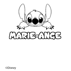 Coloraci&oacute;n del nombre MARIE-ANGE - decorado Stitch