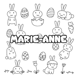 Coloraci&oacute;n del nombre MARIE-ANNE - decorado Pascua