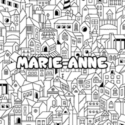 Coloraci&oacute;n del nombre MARIE-ANNE - decorado ciudad