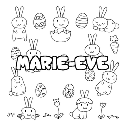Coloraci&oacute;n del nombre MARIE-EVE - decorado Pascua