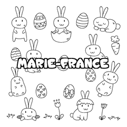 Coloraci&oacute;n del nombre MARIE-FRANCE - decorado Pascua