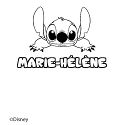 Coloraci&oacute;n del nombre MARIE-H&Eacute;L&Egrave;NE - decorado Stitch