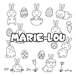 Coloraci&oacute;n del nombre MARIE-LOU - decorado Pascua