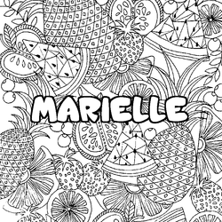 Coloraci&oacute;n del nombre MARIELLE - decorado mandala de frutas