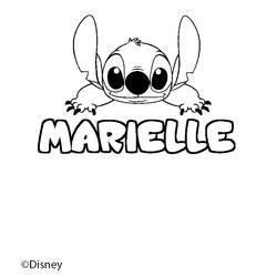 Coloraci&oacute;n del nombre MARIELLE - decorado Stitch