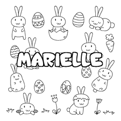 Coloraci&oacute;n del nombre MARIELLE - decorado Pascua