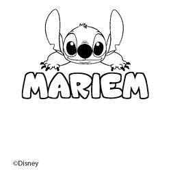 Coloraci&oacute;n del nombre MARIEM - decorado Stitch