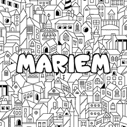 Coloraci&oacute;n del nombre MARIEM - decorado ciudad