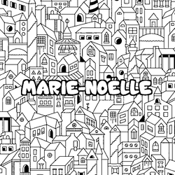 Coloraci&oacute;n del nombre MARIE-NO&Euml;LLE - decorado ciudad