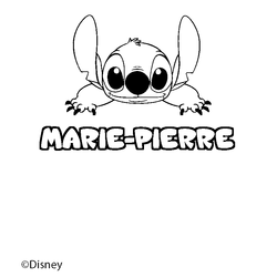 Coloraci&oacute;n del nombre MARIE-PIERRE - decorado Stitch