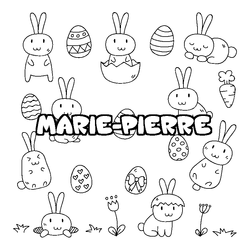 Coloraci&oacute;n del nombre MARIE-PIERRE - decorado Pascua