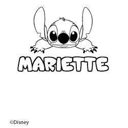 Coloraci&oacute;n del nombre MARIETTE - decorado Stitch