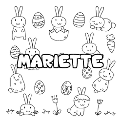Coloraci&oacute;n del nombre MARIETTE - decorado Pascua