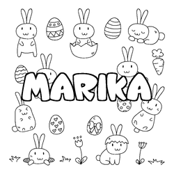 Coloraci&oacute;n del nombre MARIKA - decorado Pascua
