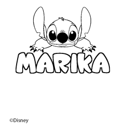 Coloraci&oacute;n del nombre MARIKA - decorado Stitch