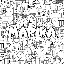 Coloraci&oacute;n del nombre MARIKA - decorado ciudad