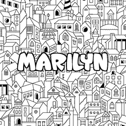 Coloraci&oacute;n del nombre MARILYN - decorado ciudad