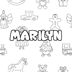 Coloraci&oacute;n del nombre MARILYN - decorado juguetes
