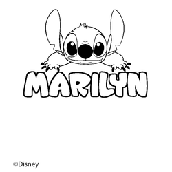 Coloraci&oacute;n del nombre MARILYN - decorado Stitch