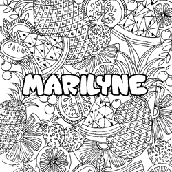 Coloraci&oacute;n del nombre MARILYNE - decorado mandala de frutas