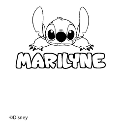 Coloraci&oacute;n del nombre MARILYNE - decorado Stitch