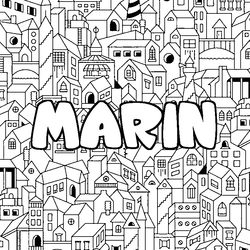Coloraci&oacute;n del nombre MARIN - decorado ciudad