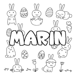 Coloraci&oacute;n del nombre MARIN - decorado Pascua