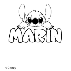 Coloraci&oacute;n del nombre MARIN - decorado Stitch