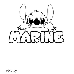 Coloraci&oacute;n del nombre MARINE - decorado Stitch