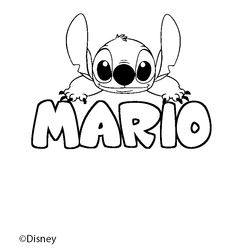 Coloraci&oacute;n del nombre MARIO - decorado Stitch