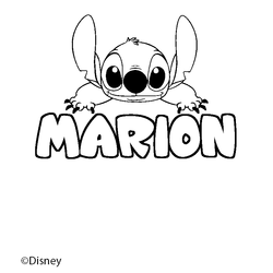 Coloraci&oacute;n del nombre MARION - decorado Stitch