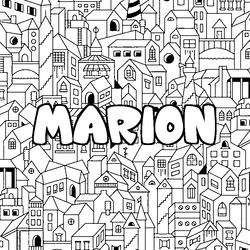 Coloraci&oacute;n del nombre MARION - decorado ciudad