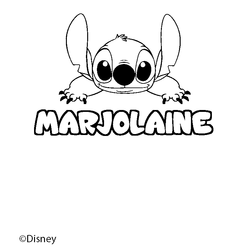 Coloraci&oacute;n del nombre MARJOLAINE - decorado Stitch