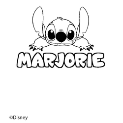 Coloraci&oacute;n del nombre MARJORIE - decorado Stitch