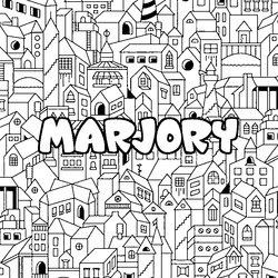 Coloraci&oacute;n del nombre MARJORY - decorado ciudad