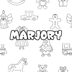 Coloraci&oacute;n del nombre MARJORY - decorado juguetes