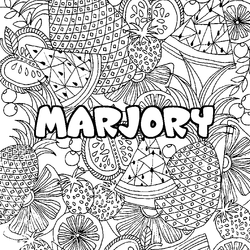 Coloraci&oacute;n del nombre MARJORY - decorado mandala de frutas
