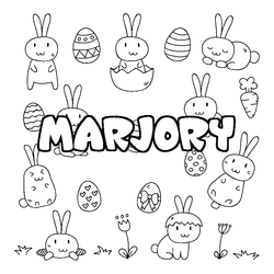 Coloraci&oacute;n del nombre MARJORY - decorado Pascua