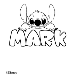 Coloraci&oacute;n del nombre MARK - decorado Stitch