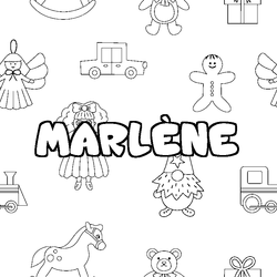 Coloraci&oacute;n del nombre MARL&Egrave;NE - decorado juguetes