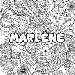 Coloraci&oacute;n del nombre MARL&Egrave;NE - decorado mandala de frutas
