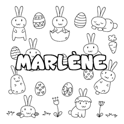 Coloraci&oacute;n del nombre MARL&Egrave;NE - decorado Pascua