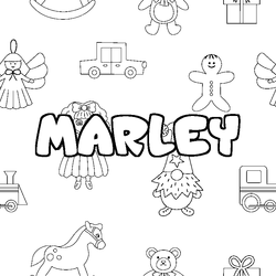 Coloraci&oacute;n del nombre MARLEY - decorado juguetes