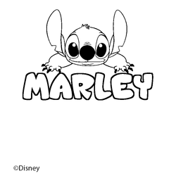 Coloraci&oacute;n del nombre MARLEY - decorado Stitch