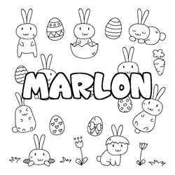 Coloraci&oacute;n del nombre MARLON - decorado Pascua
