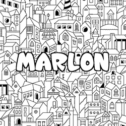 Coloraci&oacute;n del nombre MARLON - decorado ciudad