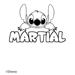 Coloraci&oacute;n del nombre MARTIAL - decorado Stitch